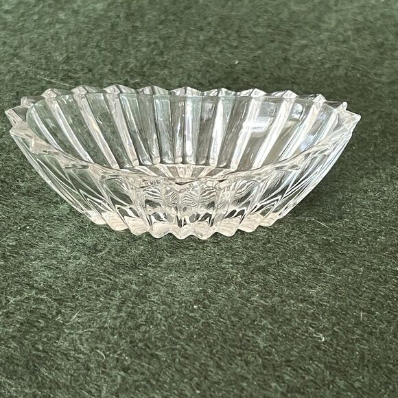 Vintage Clear Glass Salt Cellar A.H. Heisey Marked SET of 6 Ridges Oval Shaped - Picture 9 of 9
